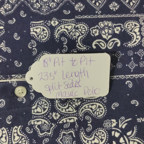 Lands End Bandana Pattern Pullover Polo Shirt Small - Picture 3 of 4